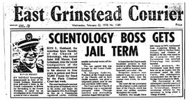 Criminal conviction of founder L. Ron Hubbard.